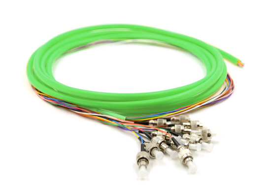 FC/UPC 12 Fiber Optic Jacketed Pigtail - 50/125µm Multimode OM5