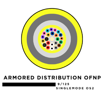 Show details for 24 Fiber Armored Distribution Tight Buffered Cable - 9/125µm Singlemode OS2 - Yellow - Plenum Rated  24 Fiber Armored Distribution Tight Buffered Cable - Singlemode OS2 - Plenum Rated