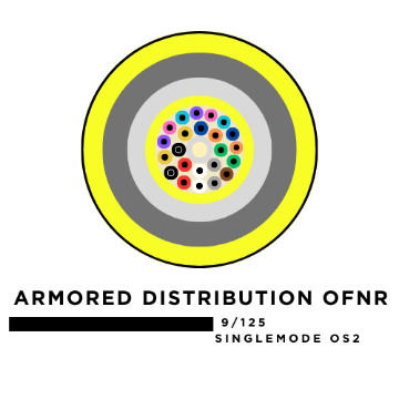 Show details for 24 Fiber Armored Distribution Tight Buffered Cable - 9/125µm Singlemode OS2 - Yellow - Riser Rated  24 Fiber Armored Distribution Tight Buffered Cable - Singlemode OS2 - Riser Rated