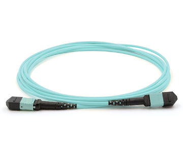 Show details for 12 Fiber MPO/UPC Low Loss Female to Female Custom Cable Assembly - 50/125µm Multimode OM3 - Micro Distribution Aqua Plenum Rated - Method A Polarity 12 Fiber MPO/UPC Low Loss Female to Female Custom Cable Assembly, OM3