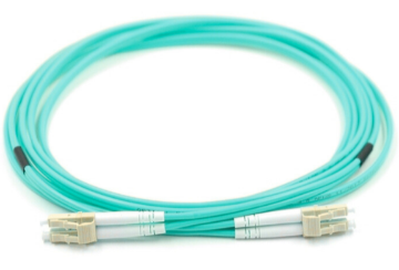 Show details for LC/UPC to LC/UPC Duplex Fiber Optic Patch Cable - 50/125µm Multimode OM3 - 3mm Aqua PVC Rated Jacket LC/UPC to LC/UPC Duplex Fiber Optic Patch Cable