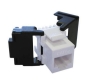 White Cat5e Keystone Jack, Toolless Butterfly