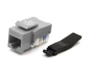 Gray Cat5e Keystone Jack, Toolless Type