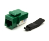 Green Cat5e Keystone Jack, Toolless Type