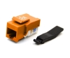 Orange Cat5e Keystone Jack, Toolless Type