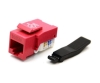Red Cat5e Keystone Jack, Toolless Type