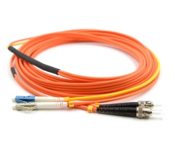 Show details for ST/UPC (Plant Side) to LC/UPC (Equipment Side) Duplex Fiber Optic Mode Conditioning Patch Cable - 62.5/125µm Multimode OM1 - 3mm Orange PVC Rated Jacket ST to LC Mode Conditioning Cable