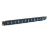 19" 1U Panel with 12 Simplex SC Blue Adapters