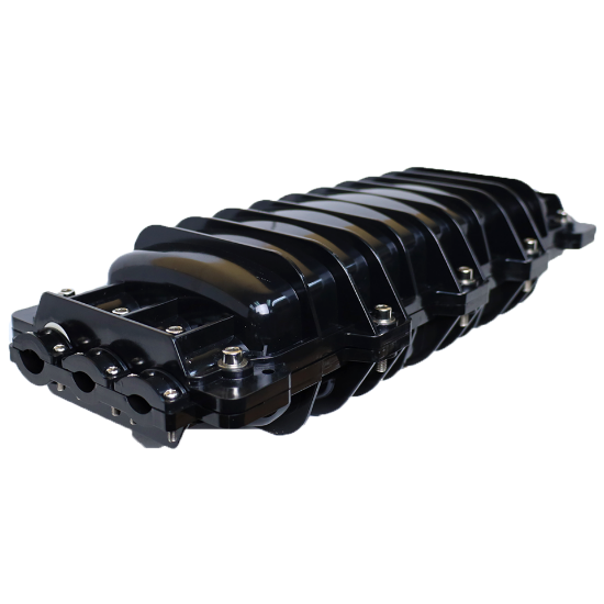 Picture of 72-Fiber Horizontal Outdoor Splice Closure – 6 Ports (2×12mm, 2×20mm, 2×25mm)