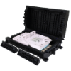 Picture of 48 Fiber Optic Outdoor Splice Enclosure - 1 Splice Tray Included - 8 Ports at 14mm - 16 Ports for 3mm or 3x2 Drop Cable – Accepts SC Simplex (x16) or LC Duplex (x32) Adapters