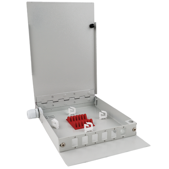 Picture of 12-Fiber Termination Box – 1 Input Gland (16mm), Accepts 6 SC Simplex or LC Duplex Adapters