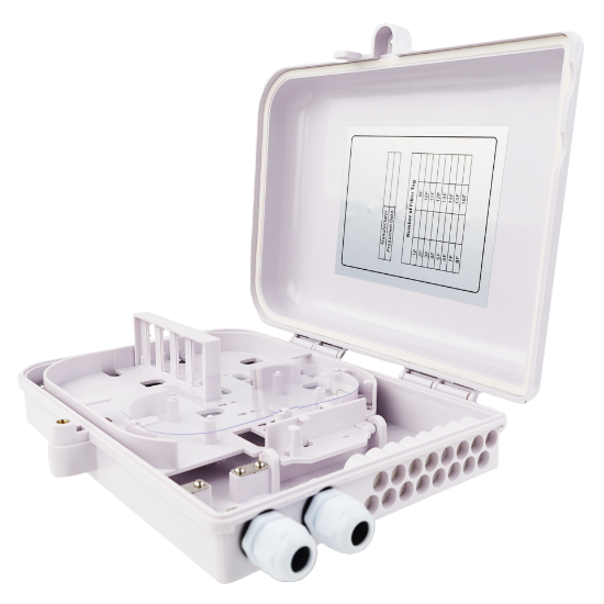 Picture of 24-Fiber Termination Box – 2 Input Glands (12mm), 16 Output Ports (3mm)