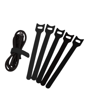 Show details for Tak-Ty® Hook and Loop Cable Loop Tie, Black - Pack of 10 Picture of Tak-Ty® Hook and Loop Cable Loop Tie, Black - Pack of 10